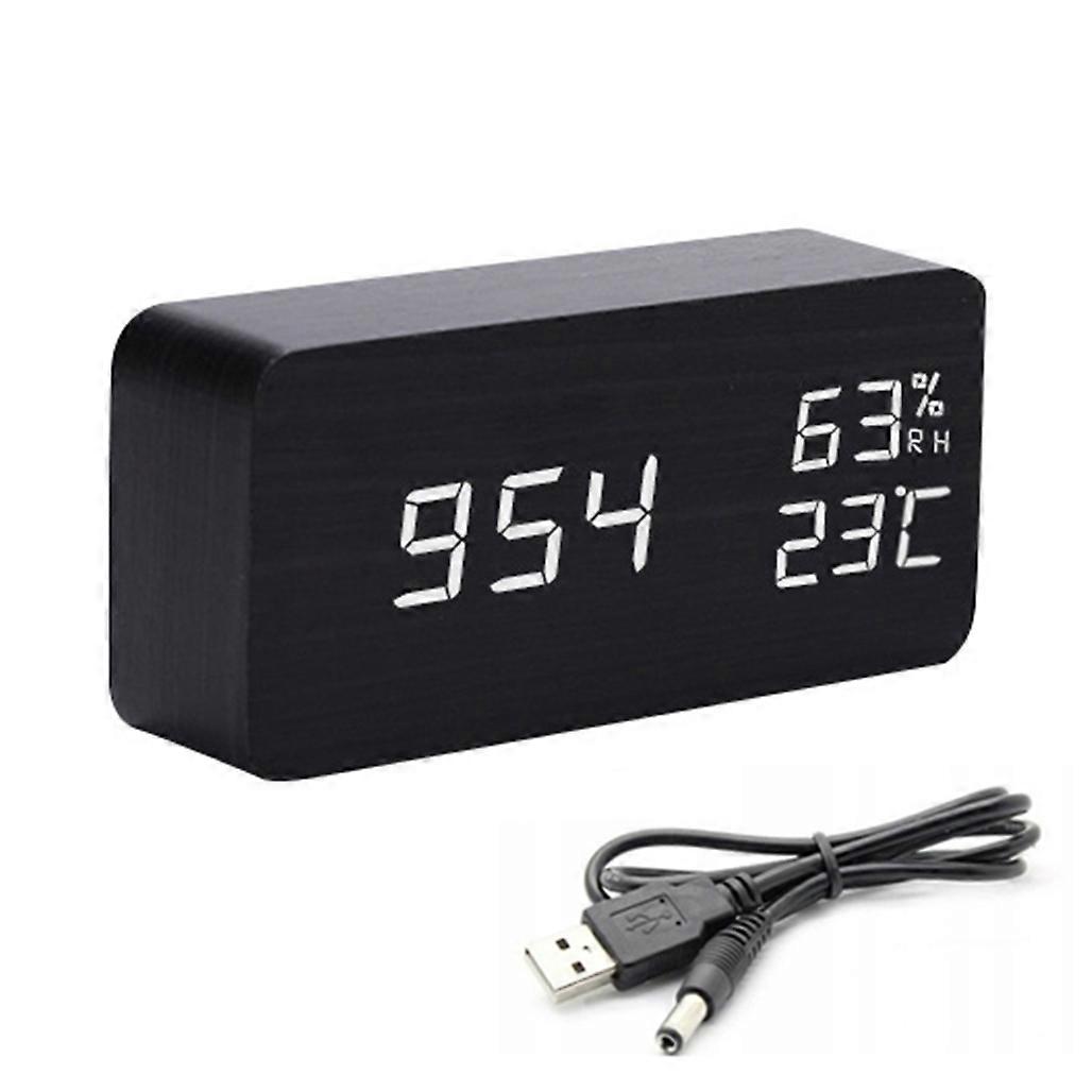 Electronic clock temperature humidity display led desktop clock