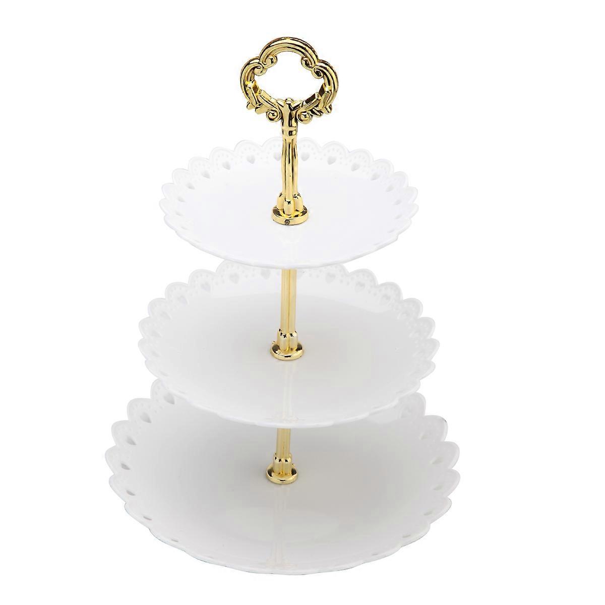 3 Tier Cake Stand Afternoon Tea Wedding Plates Party Tableware Bakeware Plastic Tray Display Rack Cake Decorating Tools