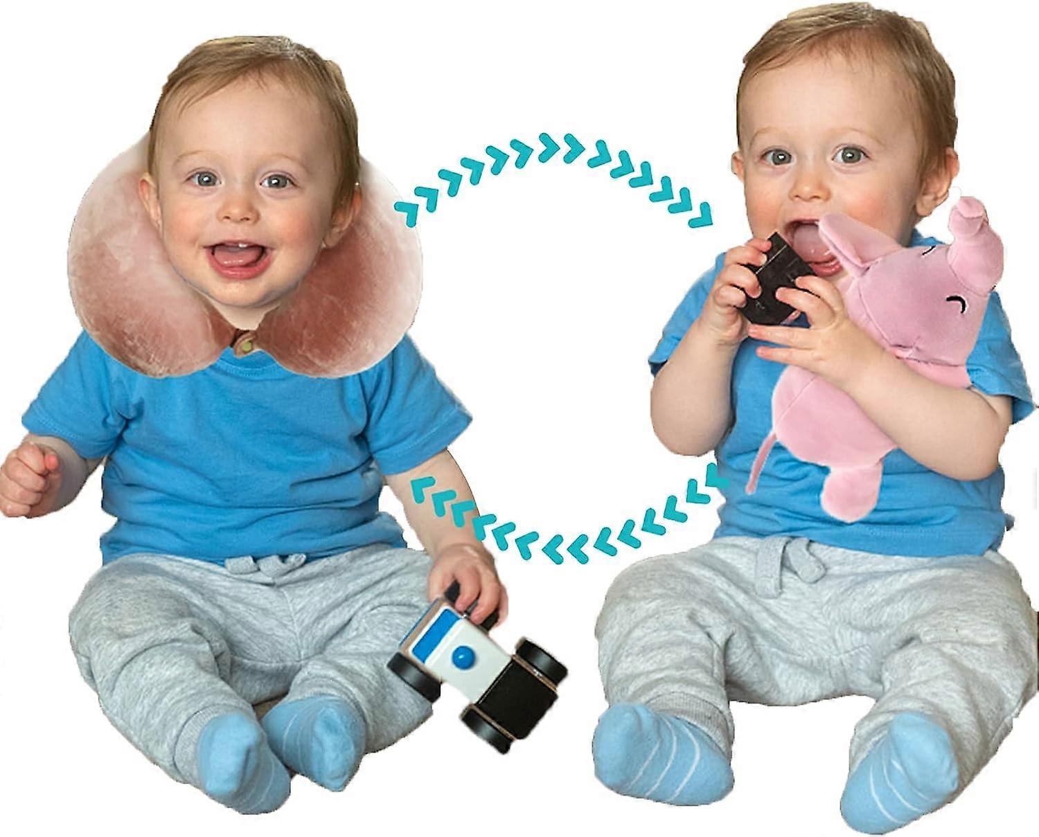 Cuscino da viaggio per bambini carino Cuscino da viaggio a forma di U Convertibile 2-in-1 Bambole di peluche e cuscino per il collo dei bambini