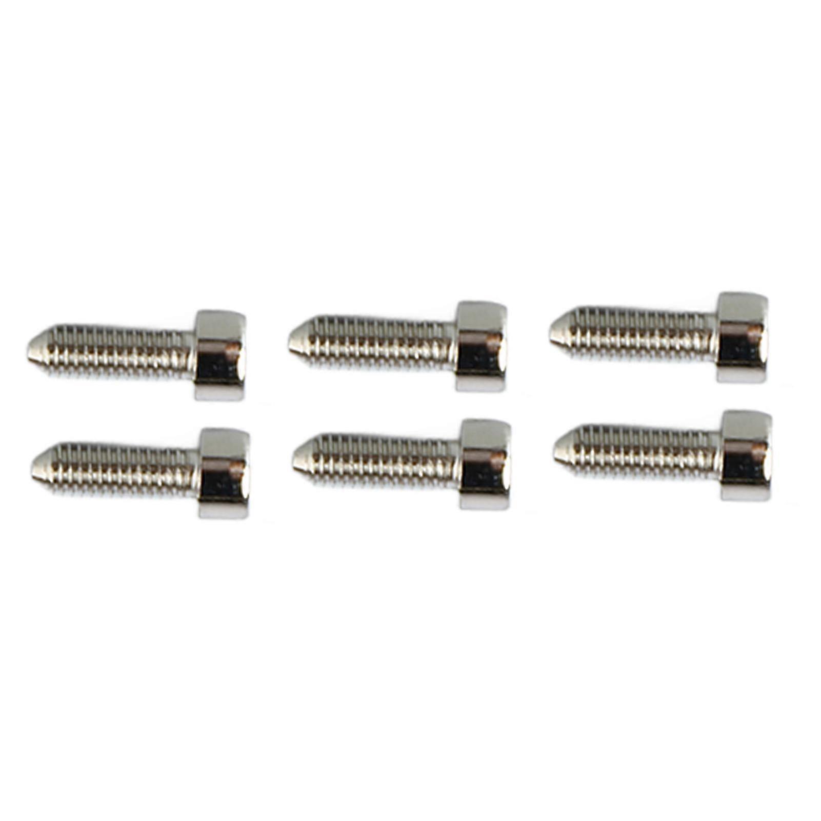 Guitar Hex Head Screws Set for Double Tremolo Bridge Saddle Locking 6 Pieces Silver Taper Tip