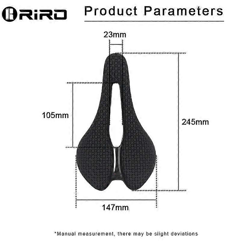 Selle De Vélo Carbone Imprimée En 3D Creuse Et Respirante - Compatible Route, VTT, Gravel - Confort Et Légèreté (235g)