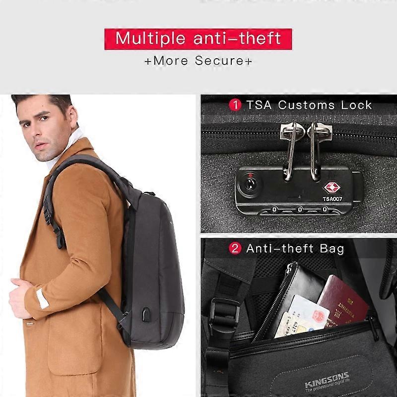 Kingsons Men's Laptop Backpacks Ultralight External USB Charging