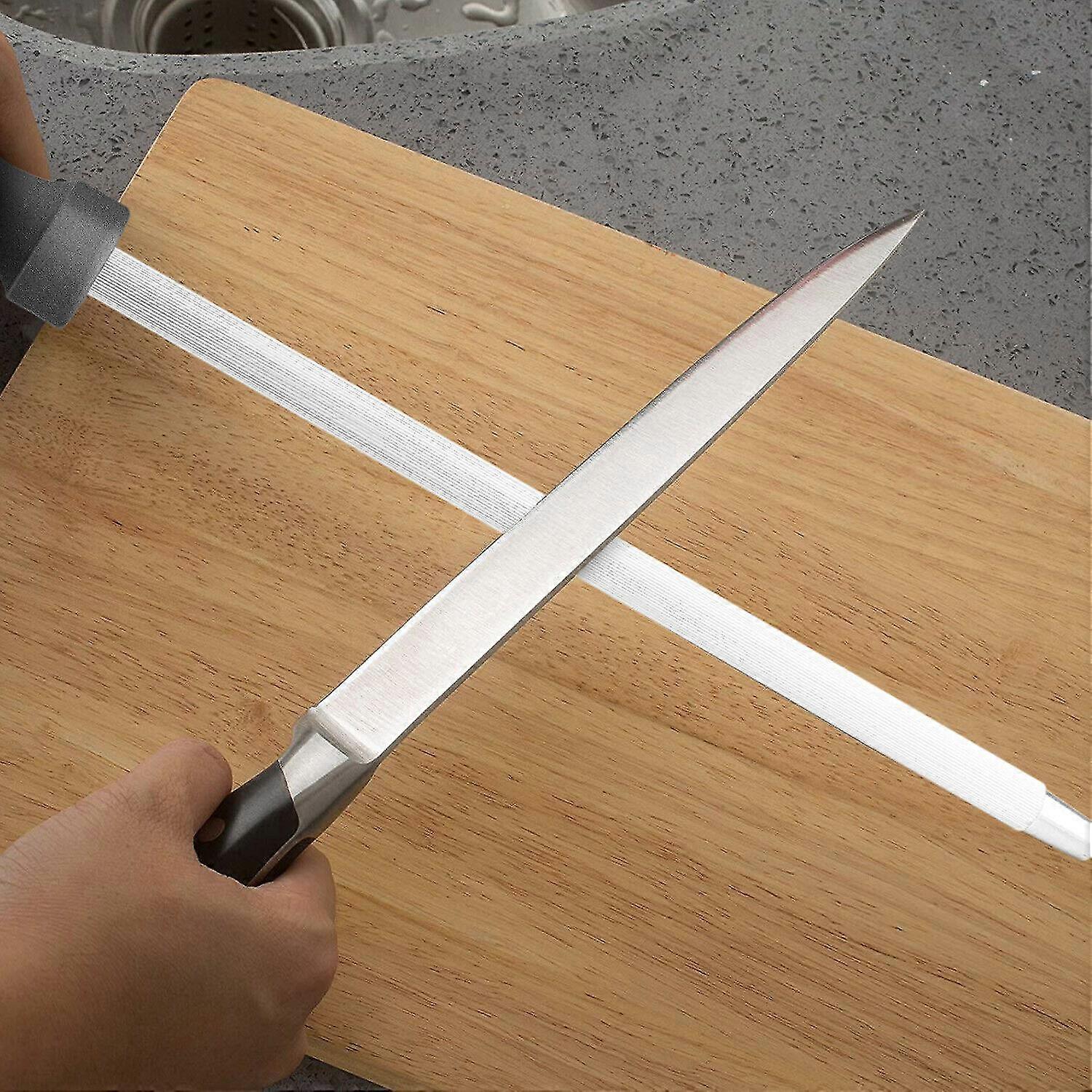 12'' Sharpening Rod Knife Sharpener Steel Rod Professional Kitchen Tool Diamond