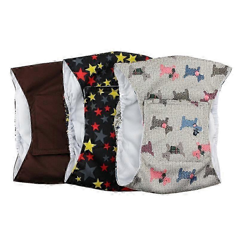 Male Dog Diaper Reusable Washable Durable 3pcs