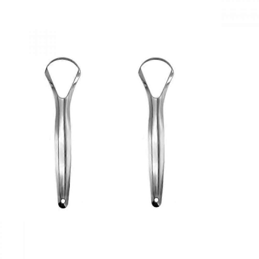 Stainless steel tongue scraper 2-pack silver silver