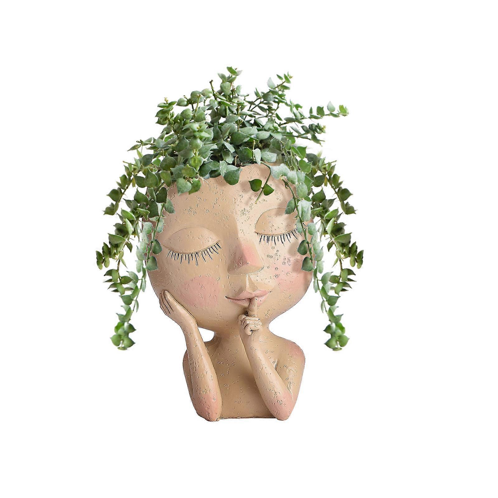 Face Planter Pot Nordic Face Blomkrukor för inomhus- och utomhusväxter - Head