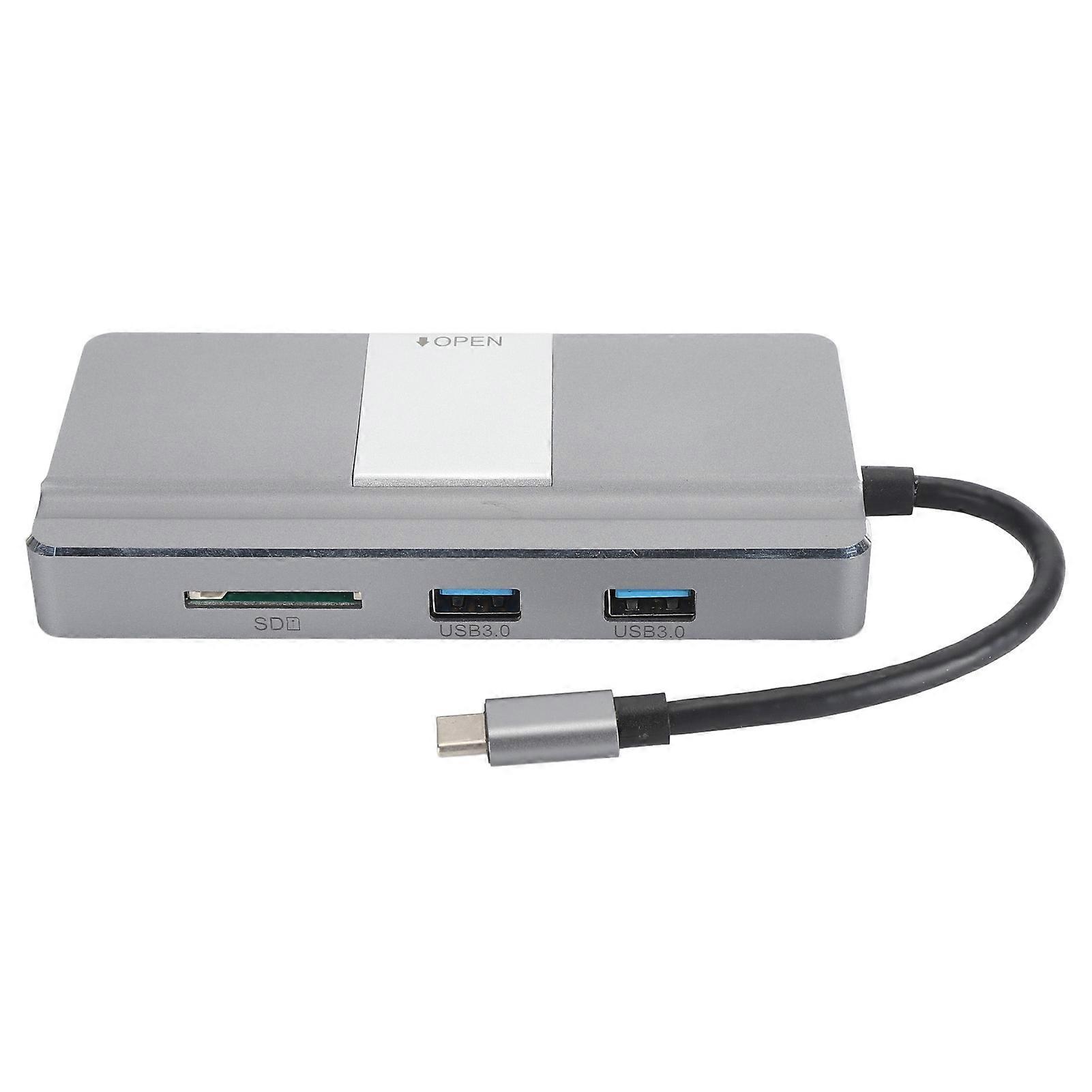 8-in-1-USB-C-Hub Typ C auf 4K HD-Multimedia-Schnittstelle RJ45 USB3.0 USB2.0 PD-Speicherkartensteckplatz MicroStorage-Kartensteckplatz USB-C-Hub-Adapter