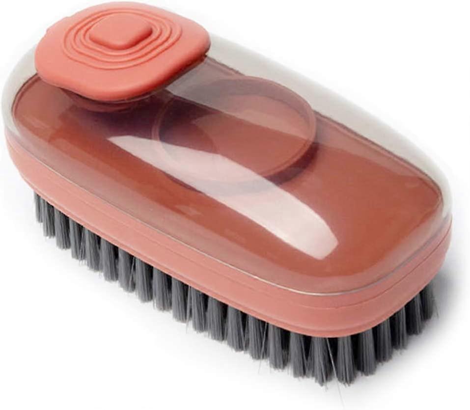 Brosse à récurer multifonctionnelle, brosses de nettoyage ménager faciles à saisir, brosse à récurer pour vêtements et chaussures de lessive douce réutilisable (corail)