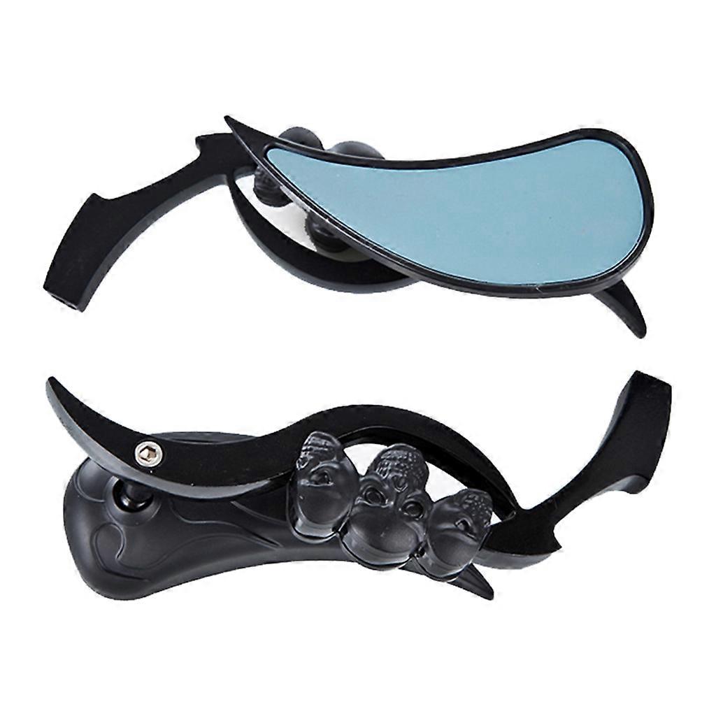 Adjustable Motorcycle Chrome Skull Handlebar Rearview Side Mirrors Universal 2x