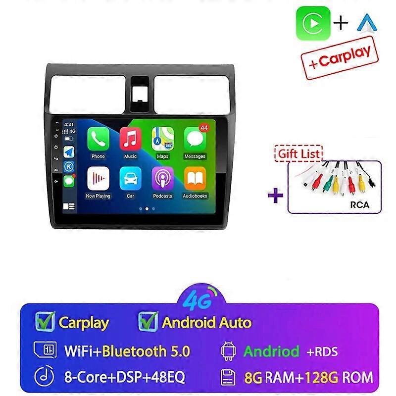 10.1 pouces 4G Carplay DSP 2din android 12 voiture autoradio multimidia lecteur vidéo navigation gps pour Suzuki Swift 2003 - 2010 unité principale