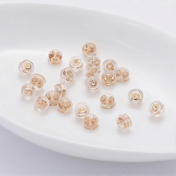 Silicone Rubber Ear Back Copper Ring Hamburger Ear Plugs For Earring Accessories