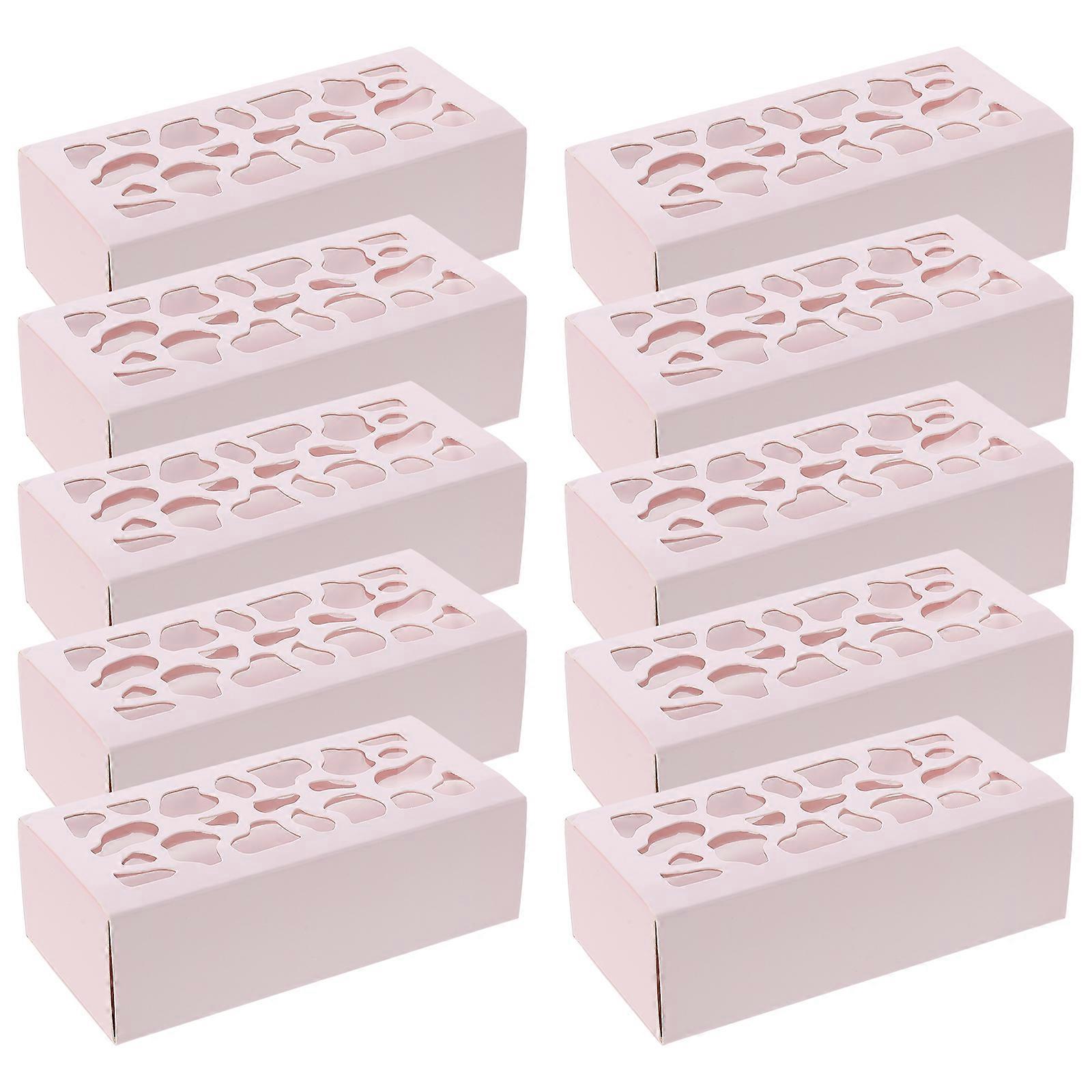 10pcs Macaron Packing Box Desserts Cookies Bakery Packing Boxes with Clear Window