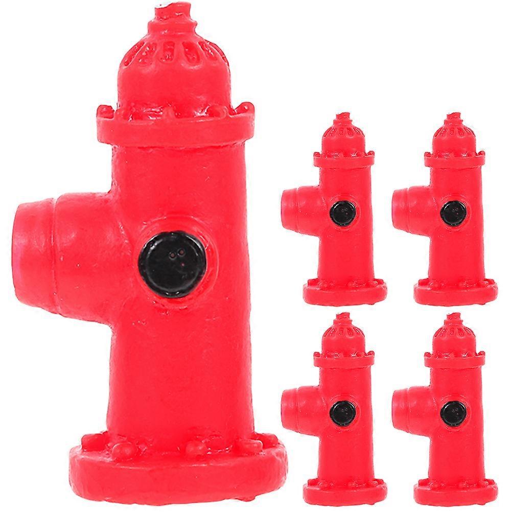 5Pcs Small Fire Hydrant Signs Micro Landscaping Fire Hydrant Models Simulated Fire Hydrant Decors