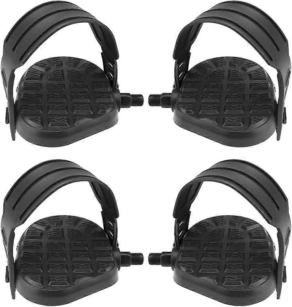 Sykkelpedaler med stropper Treningssykkelpedaler og stropper Fixie Set Replacement Bike Pedals med justerbare pedalstropper for treningssykler Spinning 