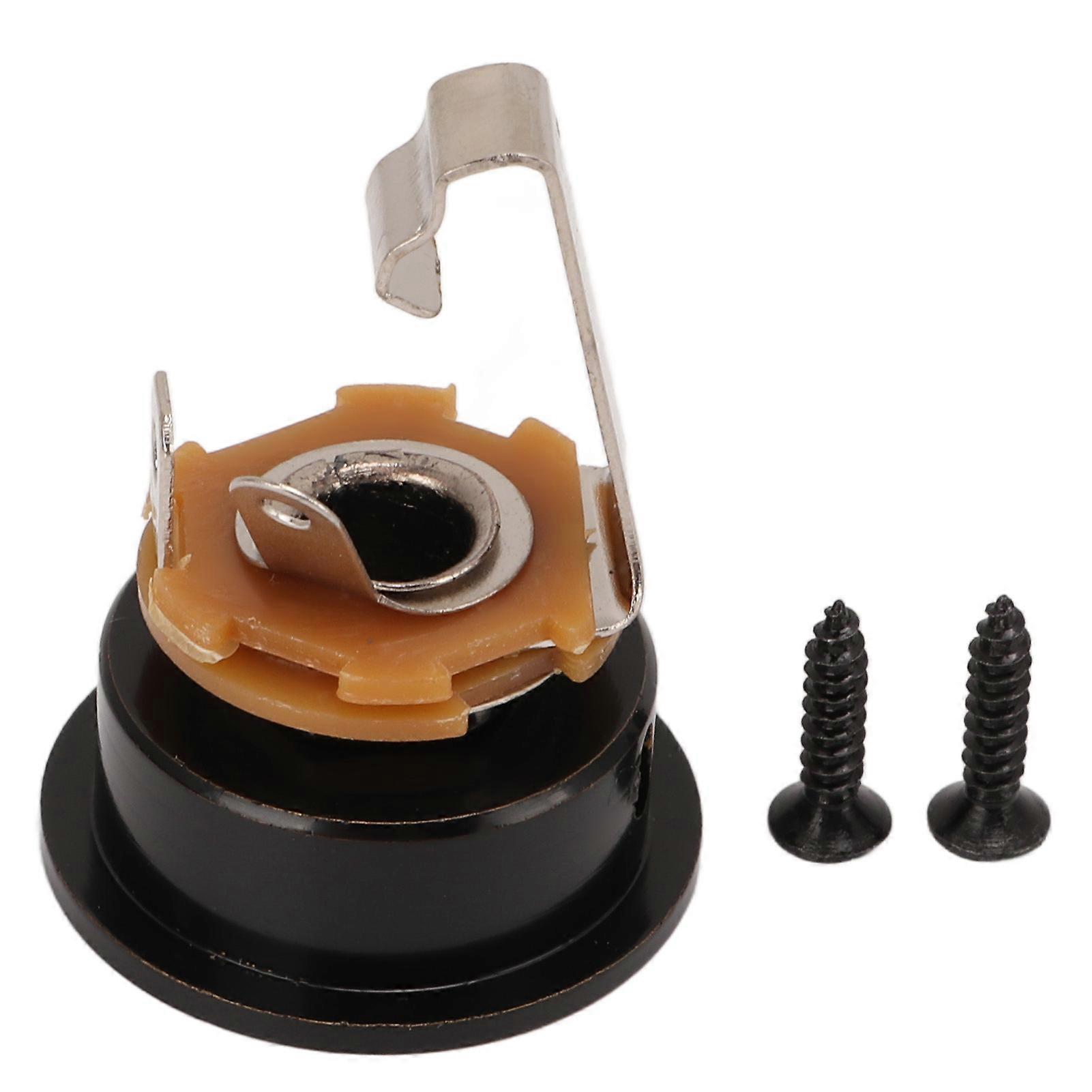 Gitarrstereoutgångsuttag förtjockad rund koppformad metallutgångsjack för TL elgitarr svart