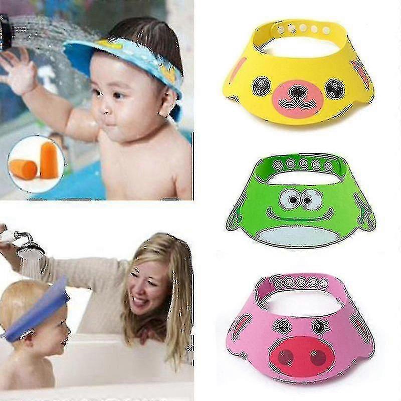 (3pcs)baby Shower Shampoo Cap Ear Protection Safe Cap Adjustable Visor Hat