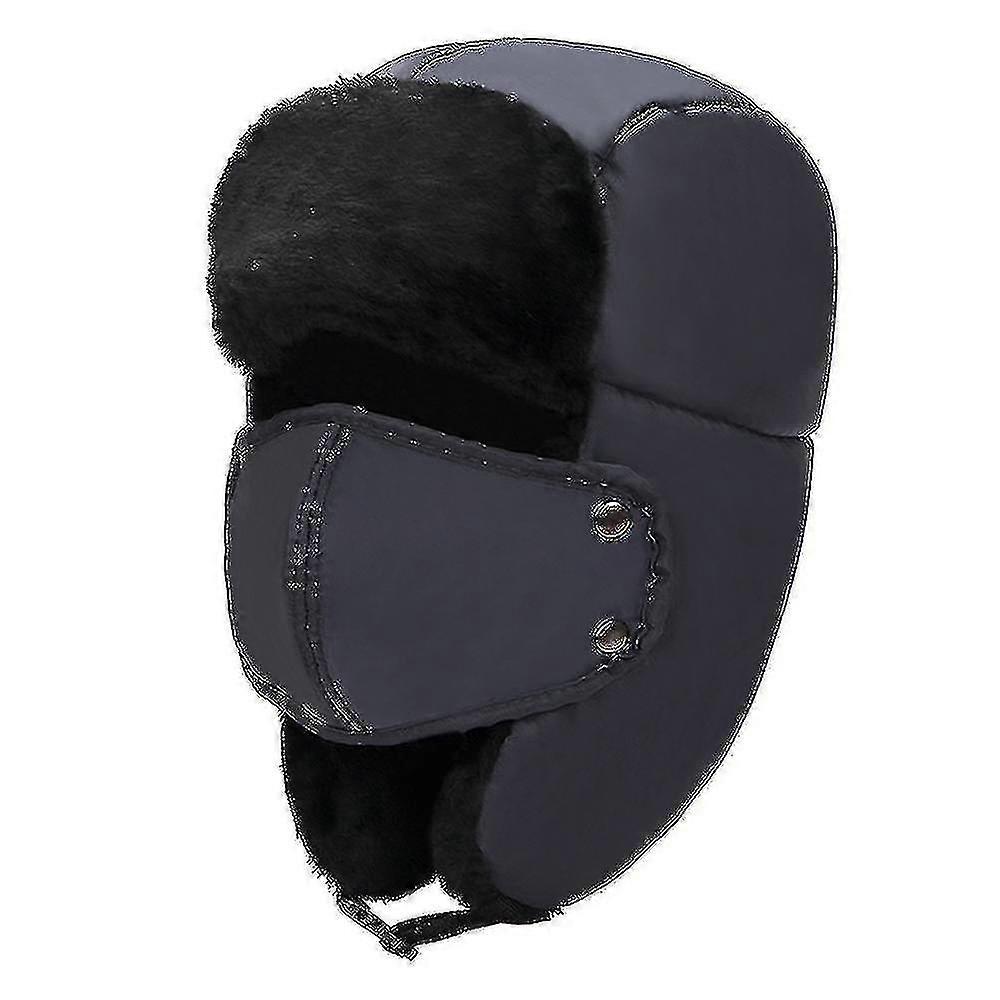Neutral Shearling Sheepskin Leather Pilot Winter Fur Hat