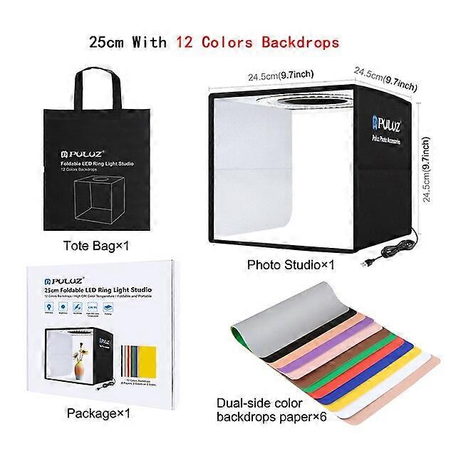 Luz 25cm light box mini studio light box photo kit kit tent box and 6 background