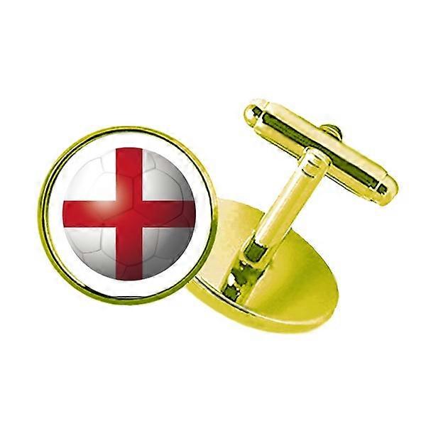 イングランド国旗サッカーサッカースタッズビジネスメタルカフリンクスゴールデン