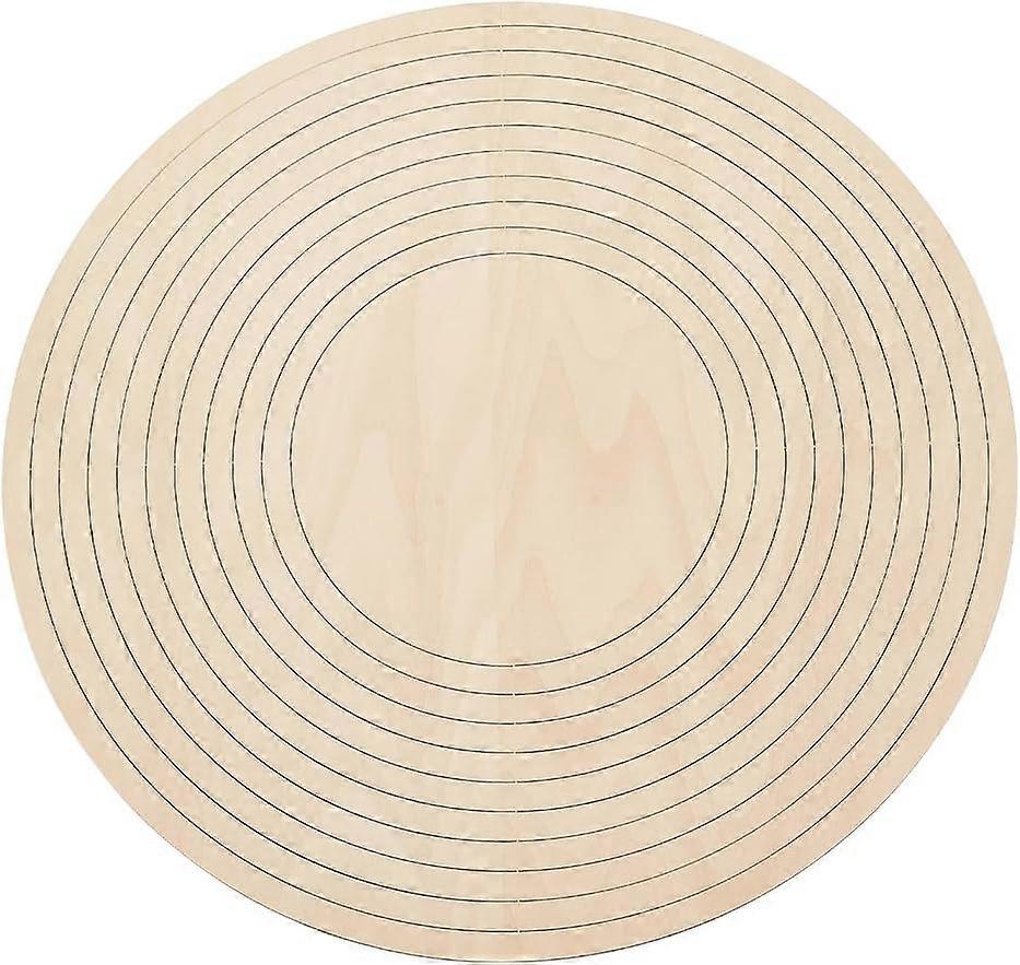 DIY 11Pcs Round Ceramic Molds Ceramic Forming Mold Wooden Concentric Geometric Figure Rail Set Ceramic Wood Sheets for DIY Pottery Making Blank Modeli