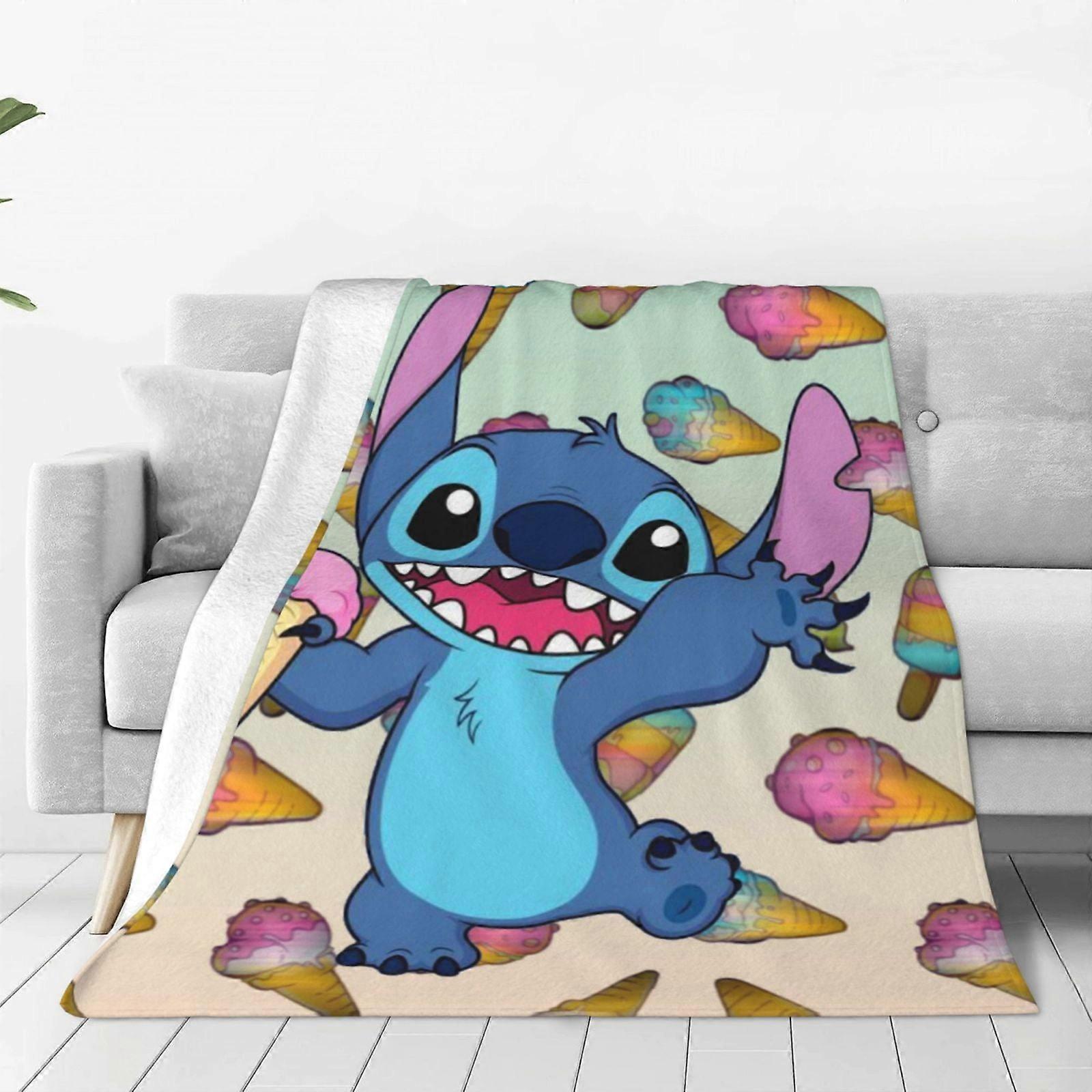 Lilo & Stitch Throw Blanket Couch Bed Sofa Soft Lightweight Warm Cozy Flannel Fleece Bed Blanket For Kids Adults Gift Multiple Sizes Available T251