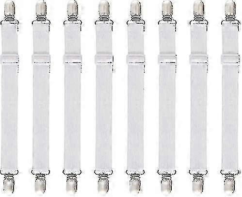 8 قطع (60 سم إلى 200 سم) شداد ملاءة سرير قابلة للتعديل ، شدادات ، تناسب جميع الأسرة والمراتب ، أبيض - JA