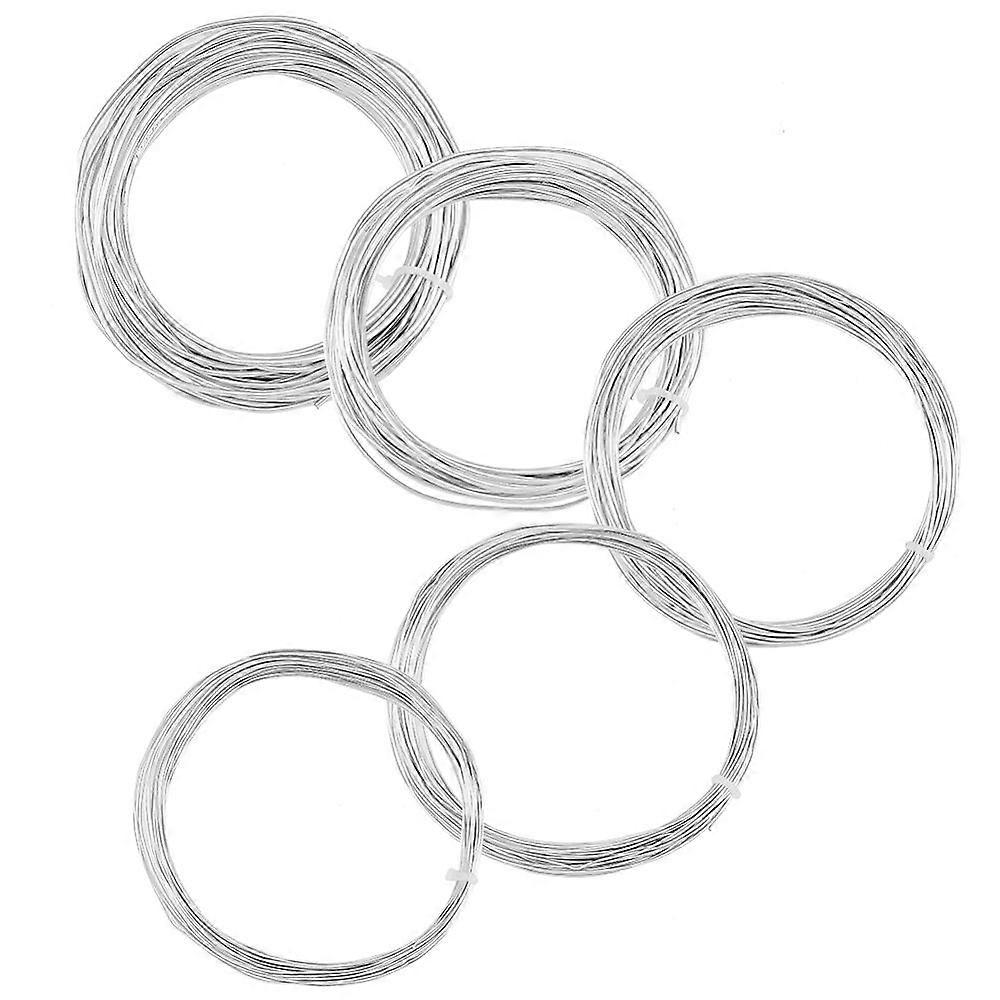 50M 5 Sizes Round Aluminum Wire Flexible Craft Wire for Beading Jewelry Doll Craft Making Silver 12~22 Gauge 0.6~2.0mm about 32.81 Feet(10m)/size