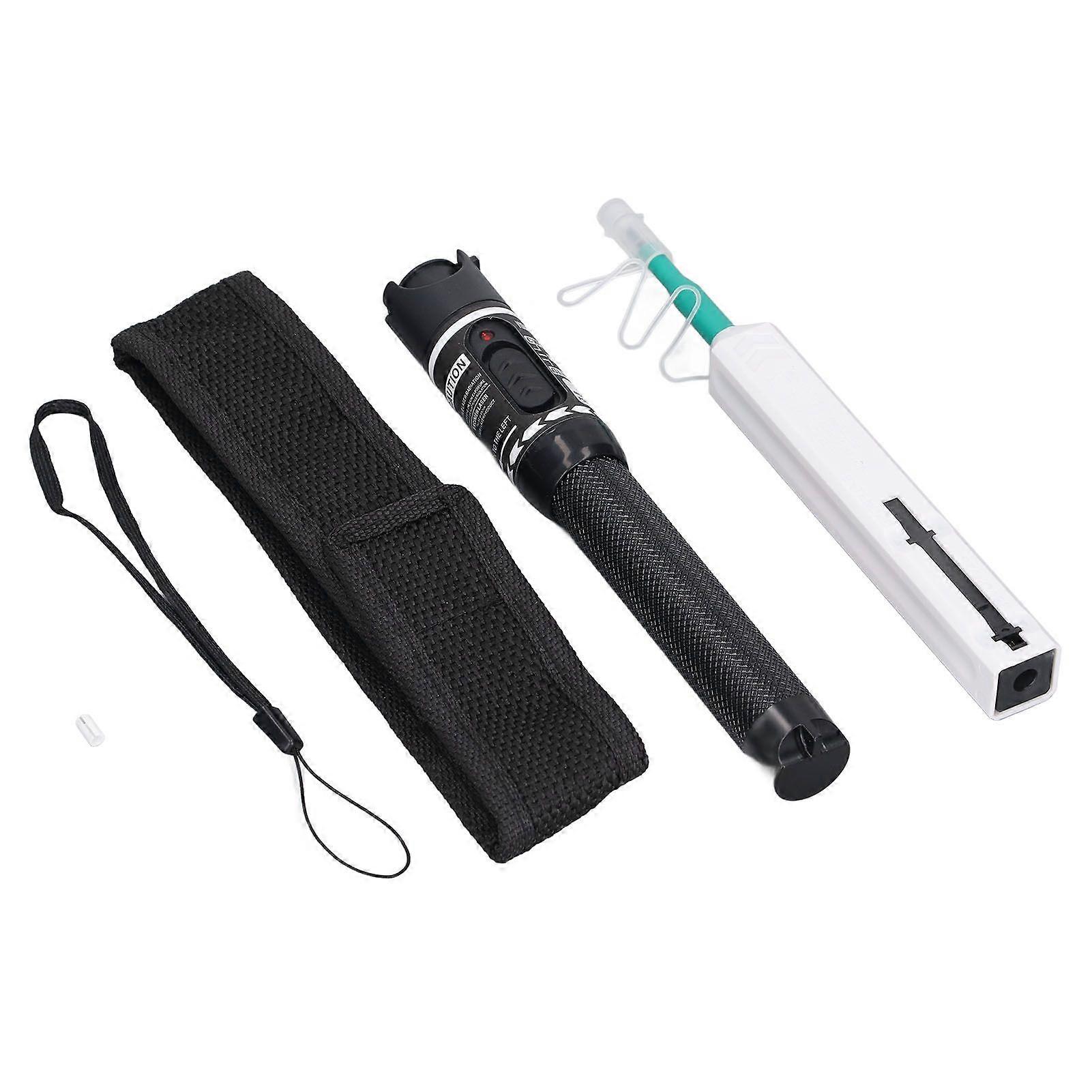 Visual Fault Locator Pen Type Non Contact Detection Anti Interference VFL Red Light Pen with Cleaning Pen Black