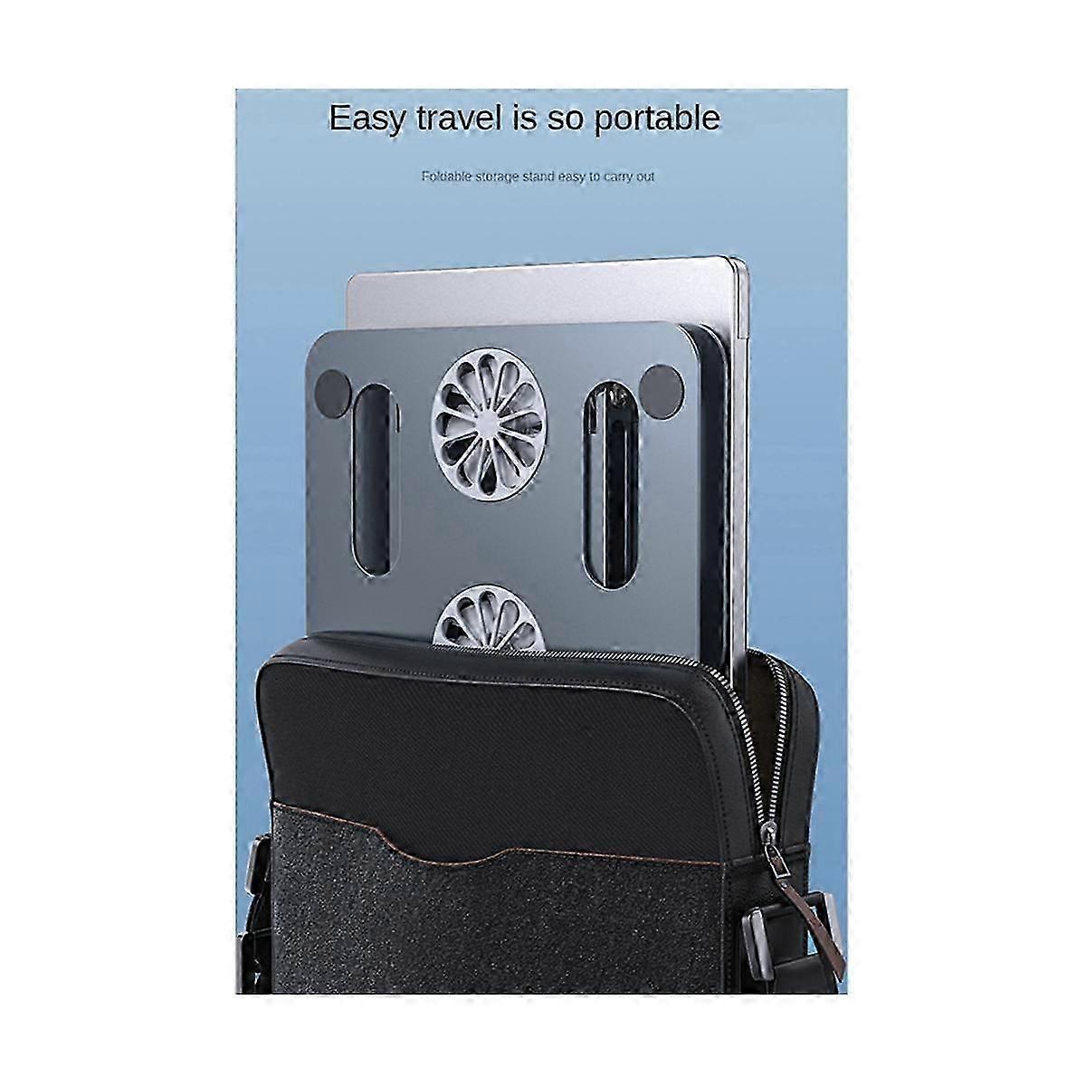 Portable Convenient Laptop Stand Riser Adjustable with Cooling Fans Holder Foldable Bracket,B