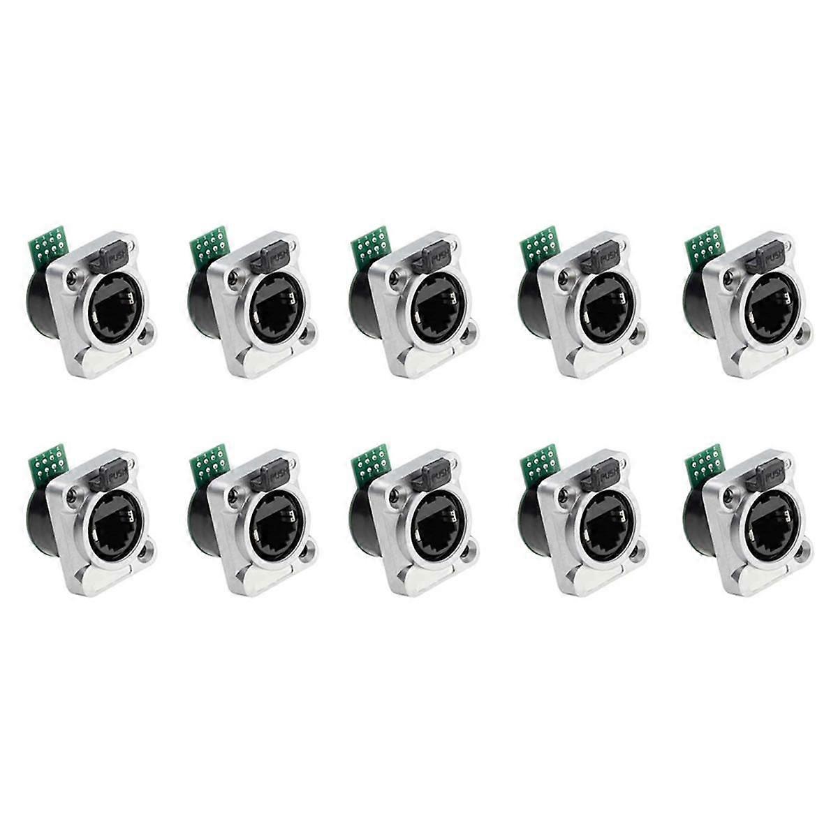10PCS Ethernet Rj45 Chassis Socket NE8FDP Ethernet Pass Through Connector IP65 Waterproof B