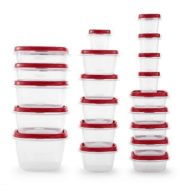 EasyFindLids Récipients de stockage d’aliments 40 pièces avec couvercles ventilés Variety Set, rouge