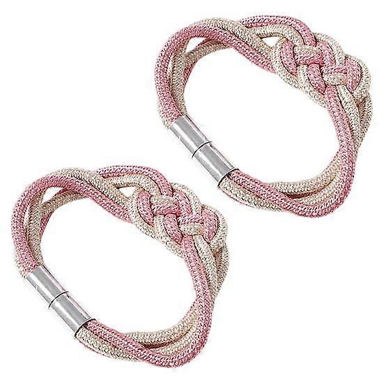 2Pcs Beautiful Magnetic Curtain Tieback Punch Free Decorative Wear-resistant Double Color Chinese Knot Window Drapes Buckle Daily Use
