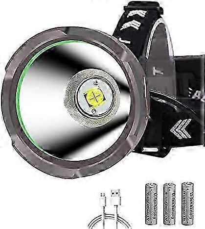 15000 Lumens Powerful Rechargeable LED Headlamp, WESLITE Long Range XHP90 Spotlight Ultra Powerful LED Headlamp 4 Modes Headlamp Torch Headlamp with A