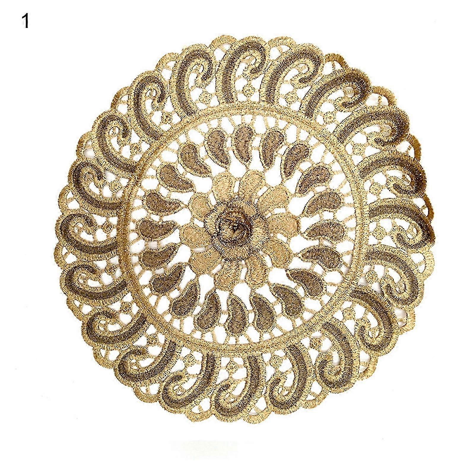 Table Placemat Exquisite Fine Workmanship Wide Application Round Table Lace Coaster for Kitchen