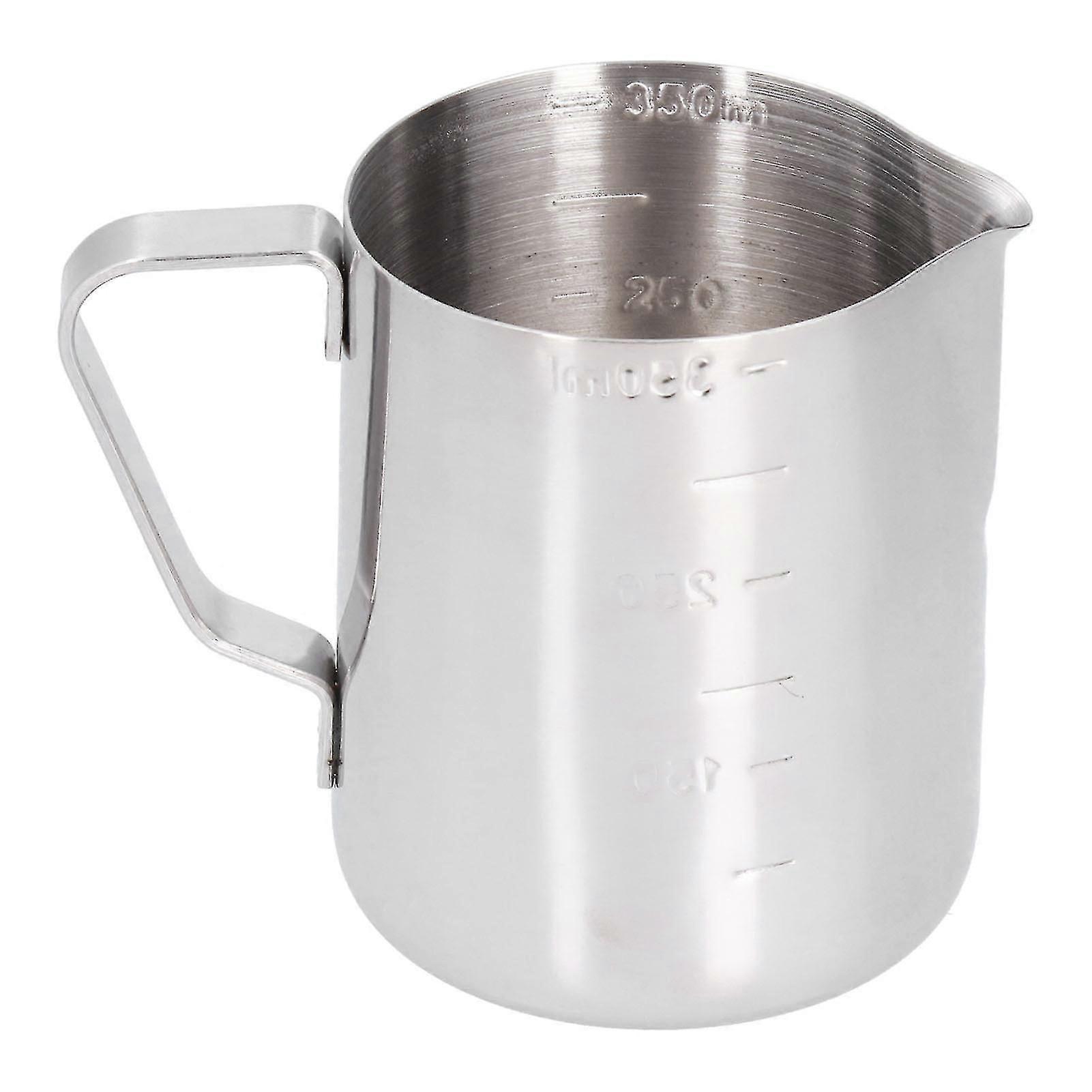 Milk Frothing Jug Mug Stainless Steel Foam Making Coffee Pitcher with Measuring Scale for Home Party Bar350ML