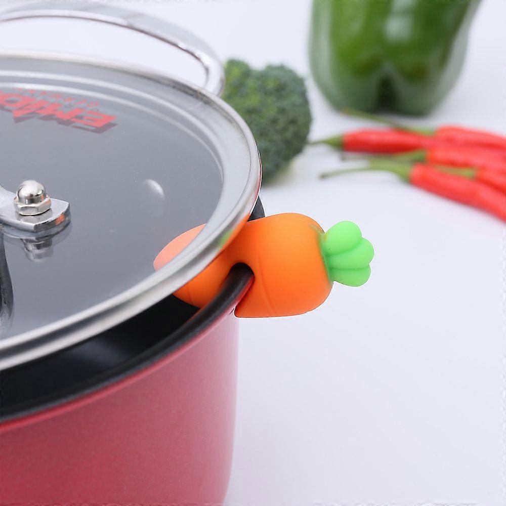 Design Silicone Small Carrot Pot Lid Raising Overflow Guarder Kitchen Practical Gadgets Available