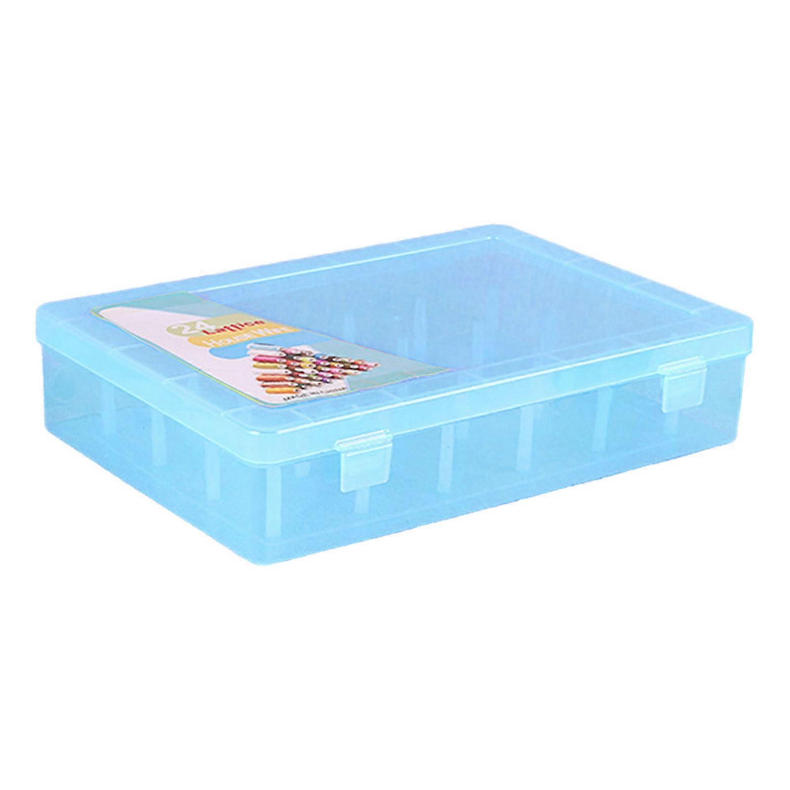 42 Slots Thread Spool Storage Box Thread Bobbin Organizers Case Sewing Thread Organizers for Small Large Thread Spools  Blue