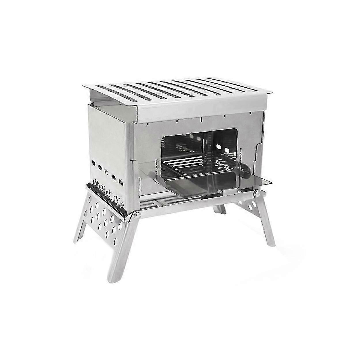 موقد حطب محمول قابل للفصل ، موقد بطاقة فحم نزهة ، بطاقة خارجية من الفولاذ المقاوم للصدأ Barbec