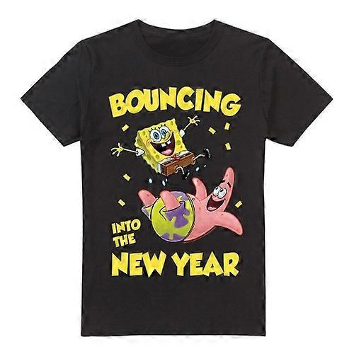 SpongeBob SquarePants Mens Bouncing Into The New Year T-Shirt