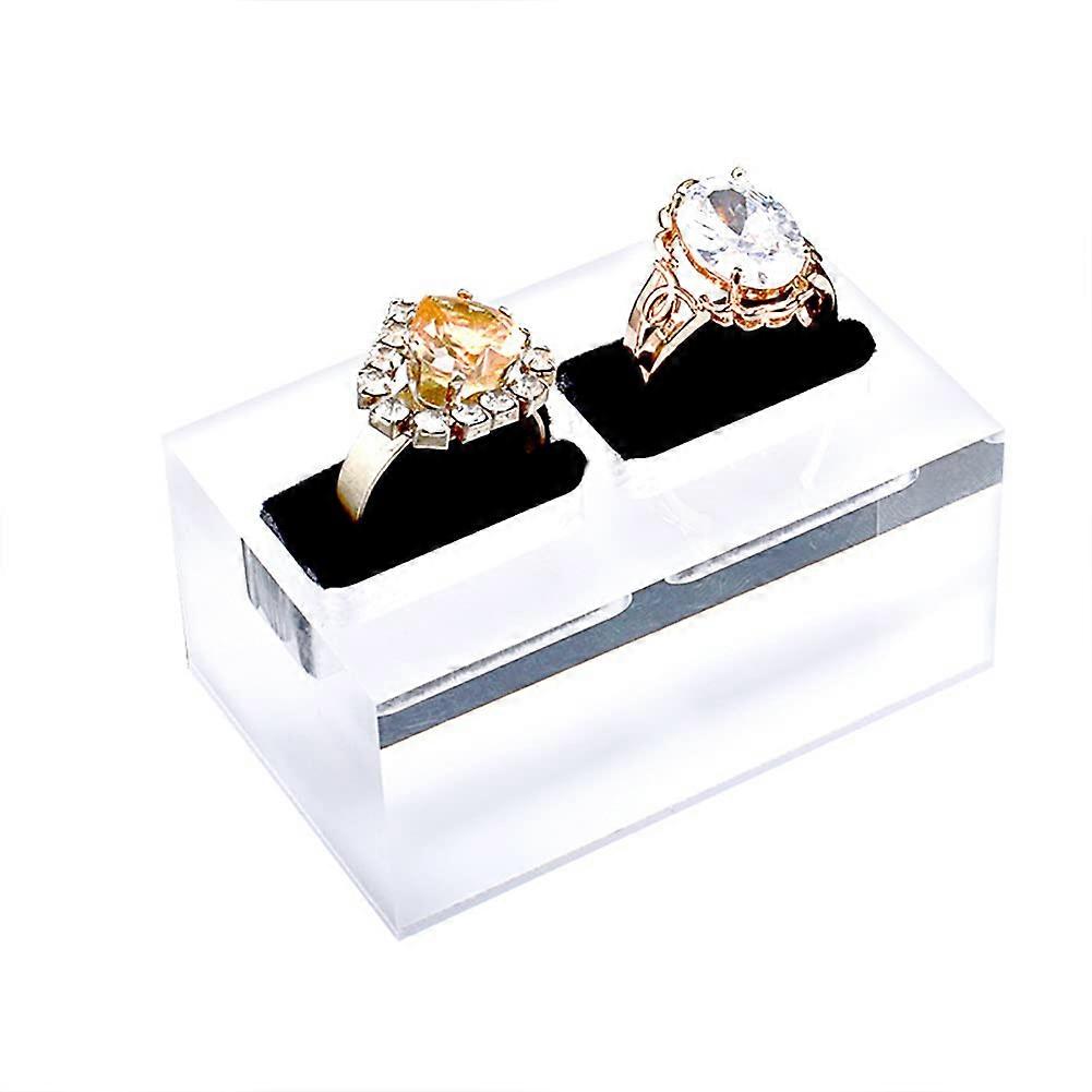 Acrylic Cube Display Stand with 2 Holes for Earrings, Jewelry, Trade Show Photo Props, Storage Rack