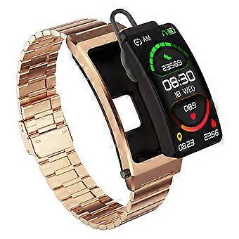 K13S 1,14 Tommer 2-i-1 Headset Smart Watch Liv Vandtæt Bluetooth Opkald Sport Armbånd Med Stålrem