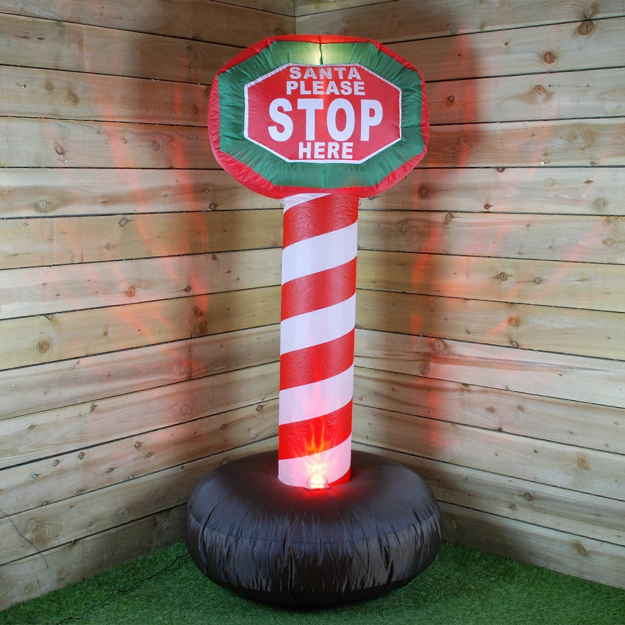 1.8M Inflatable Santa Please Stop Here Sign