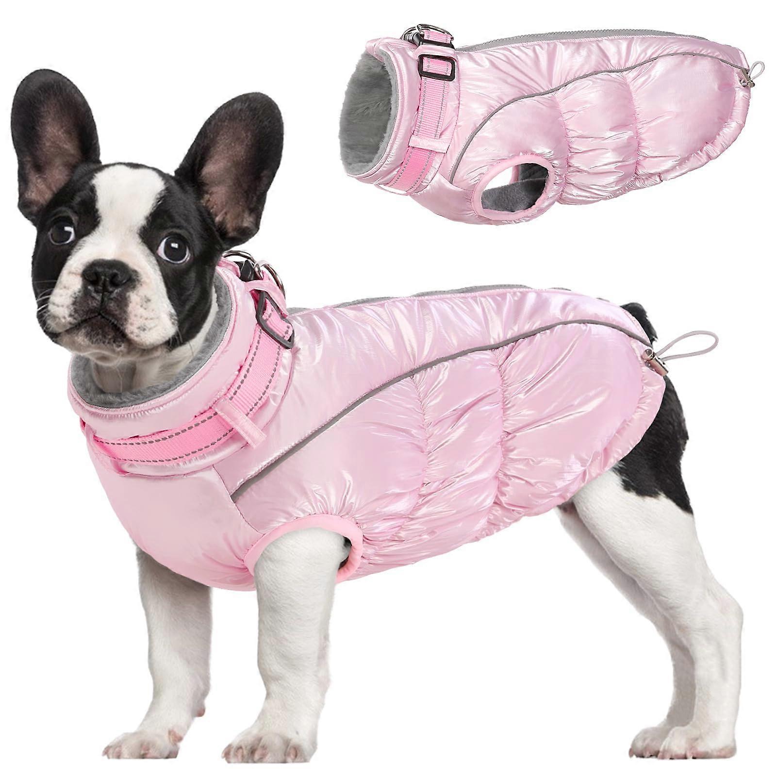 Warm Windproof Fleece Lined Reflective Dog Coat Size M for Winter Snowsuit Weather Protection and Comfort
