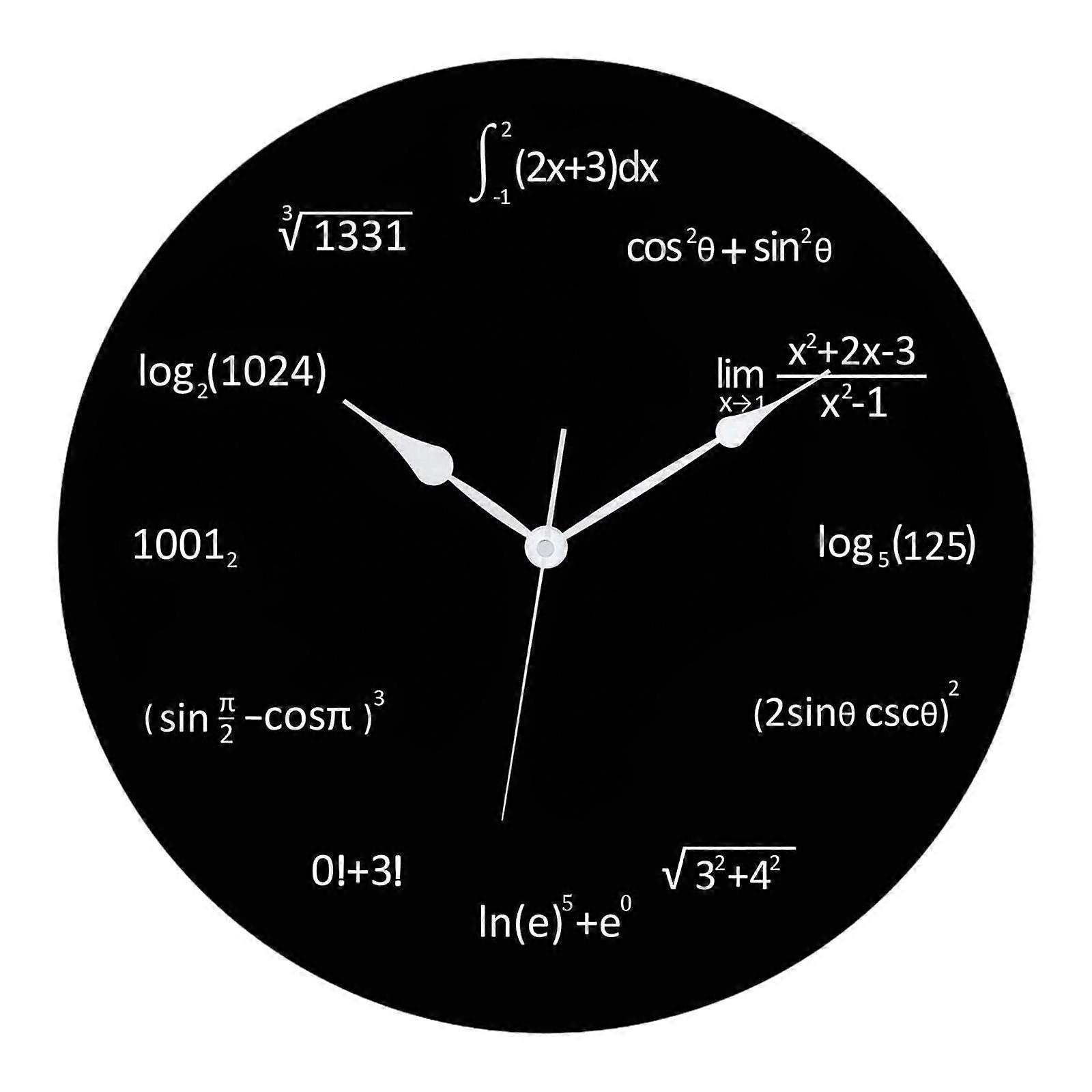 Math Equations Wall Clock Silent Non Ticking for Dining Room Classroom Home