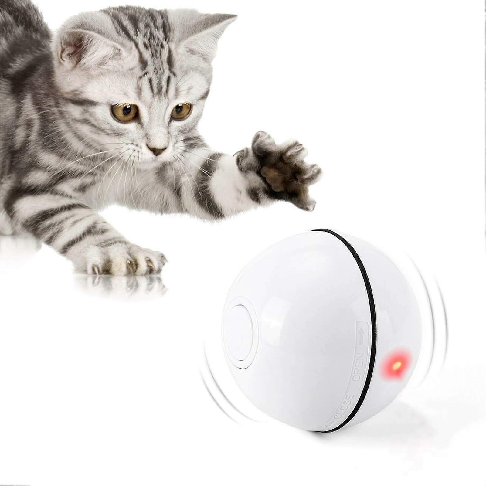 Cat Toy, Toy Ball with LED Light, 360 Degree Automatic Rotation and USB Charging Interactive Cat Toy