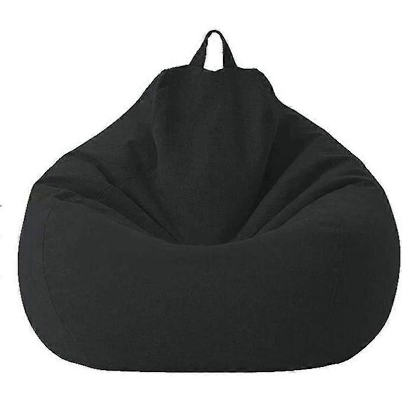 AMOUNE Housse de pouf sans remplissage Canapé pouf intérieur extérieur pour adultes et enfants - 80x90cm - Noir