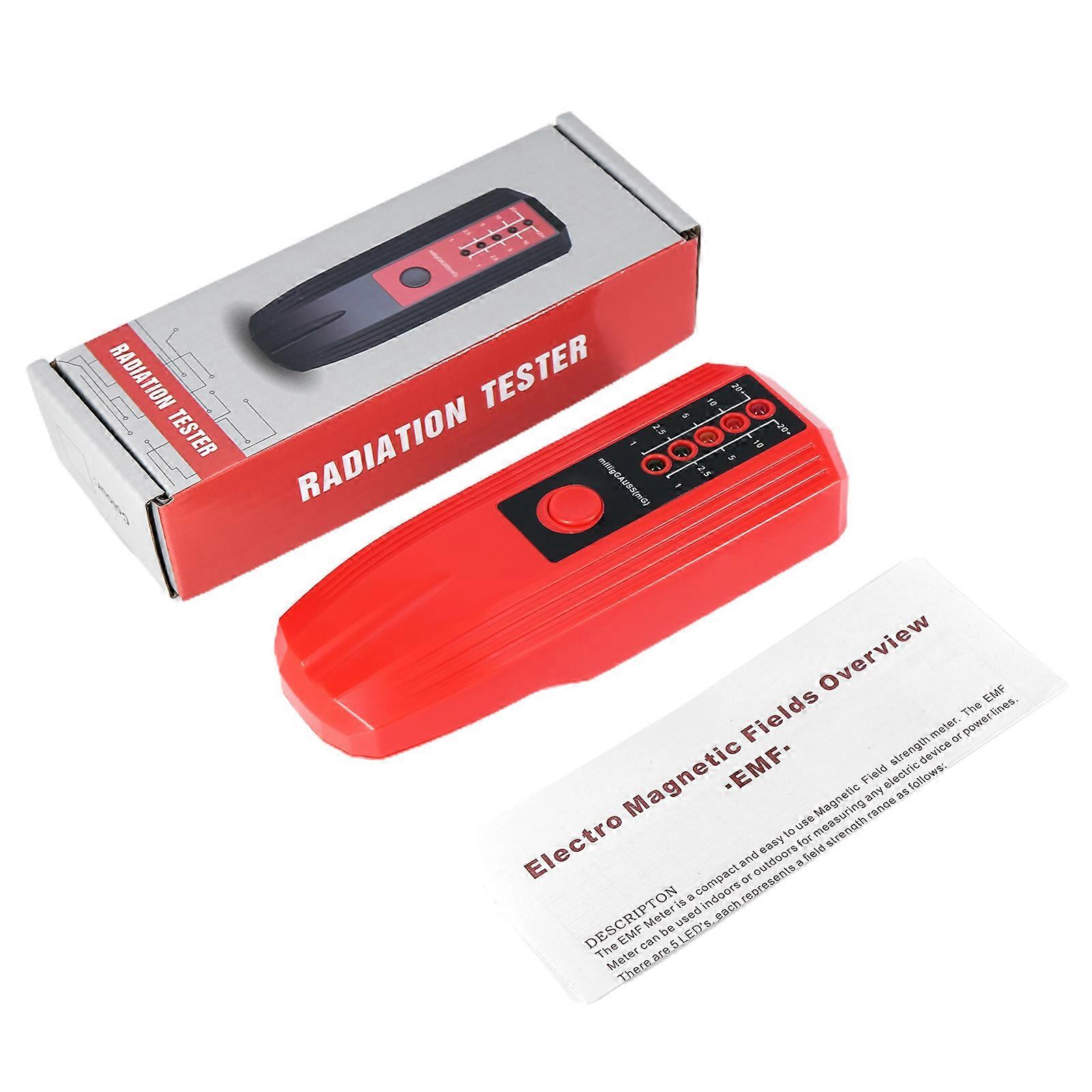 Elektromanyetik Alan Radyasyon Dedektörü Test Cihazı Metre Şarj Edilebilir Elde Taşınabilir-Taşınabilir Sayaç Emisyon Dozimetresi-Bilgisayar kırmızı kabuk