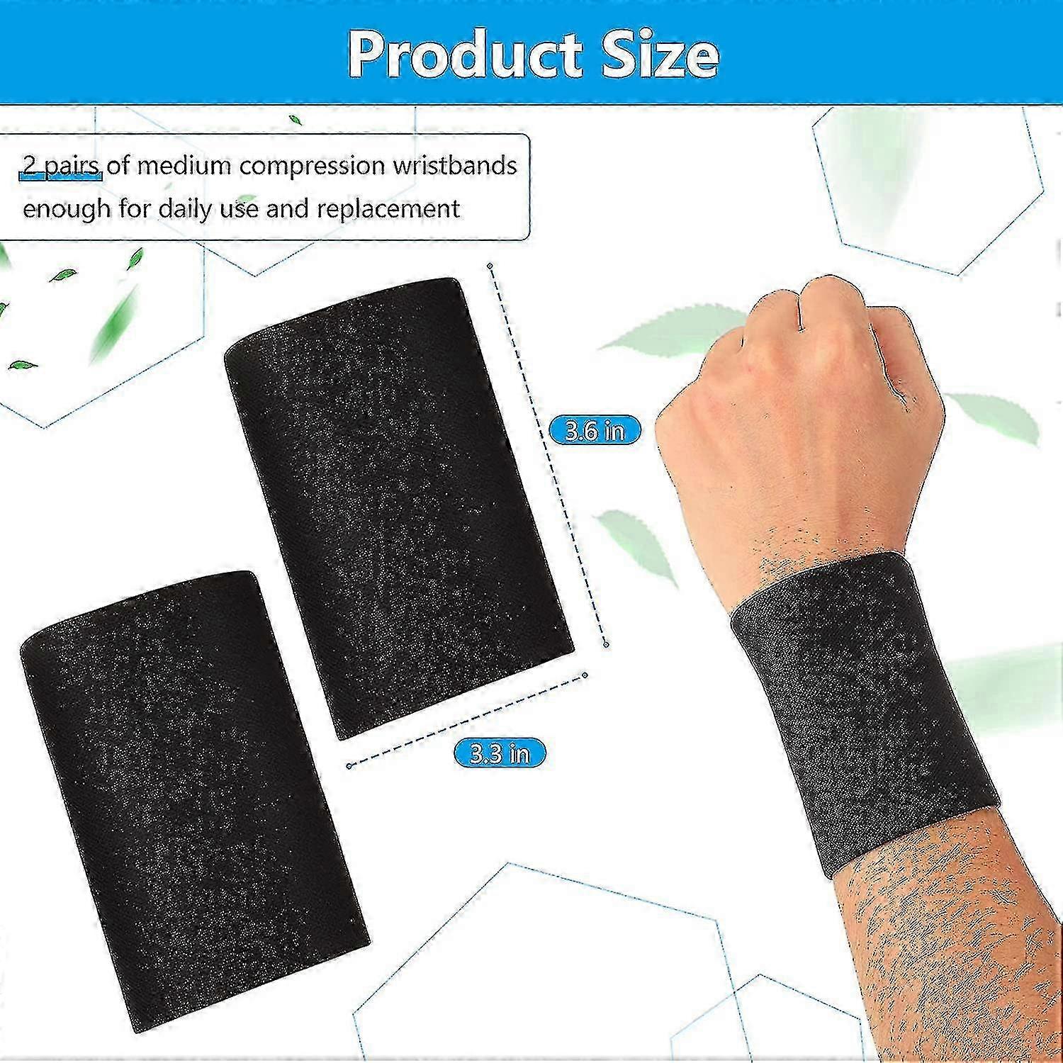 2 Pairs Compression Wrist Sleeves & Braces for Men, Elastic Support for Gym, Sports & Arthritis Relief