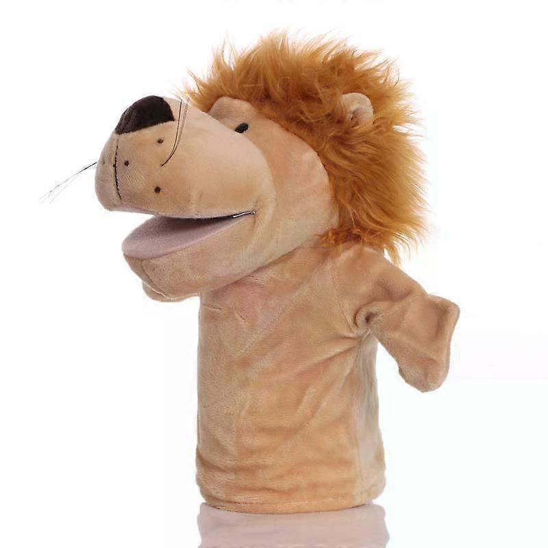 2Pcs hand puppet toy animals include dairy cow, yellow lion