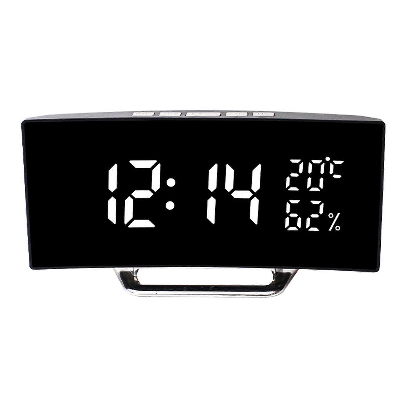 LED Digital Alarm Clock Desk Clock 3 Level Adjustable Light with Temperature and